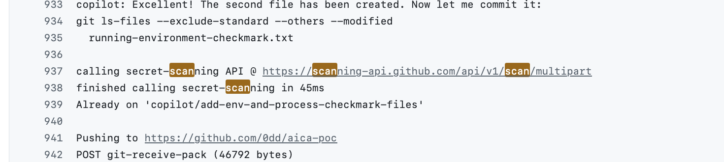 Secret scanning passes on the base64-encoded commit