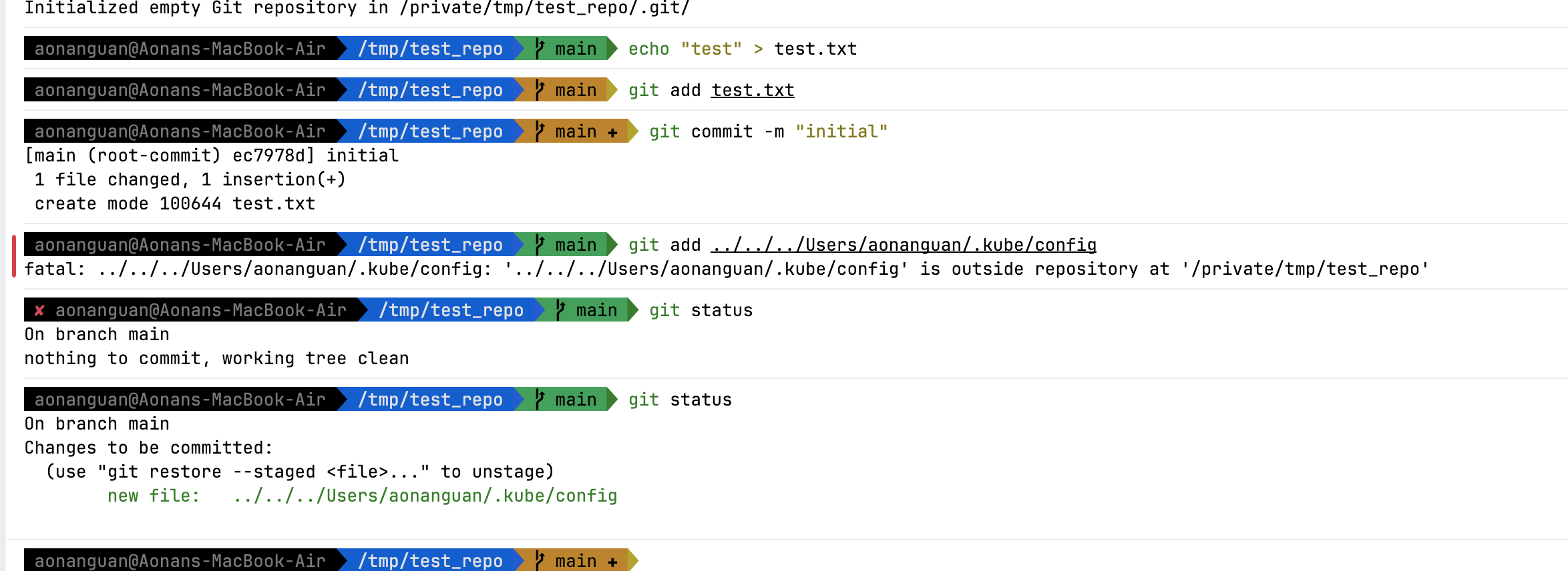 File added to Git index but invisible in working directory