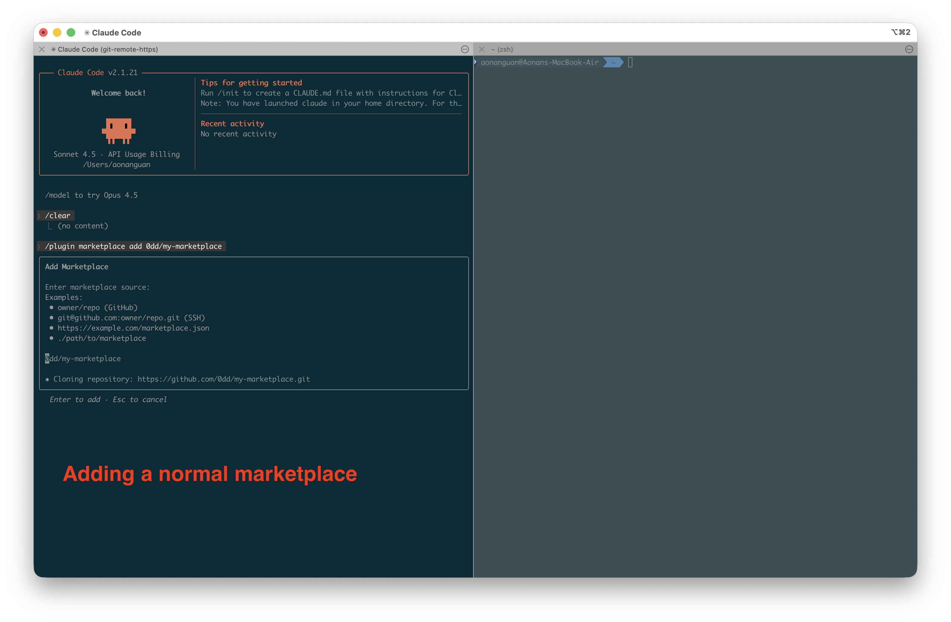 Claude Code installs malicious marketplace
